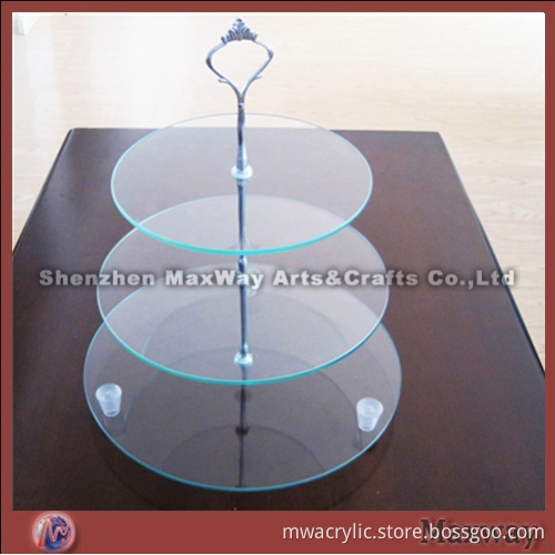 Clear Round Promotional Acrylic 3 Tiers Tower Birthday Party Cup Cake Display Stand Rack